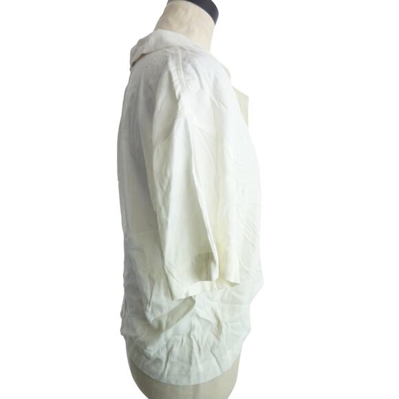 Madewell Cream Button Up Short Sleeve Top Women's Medium - Picture 2 of 7